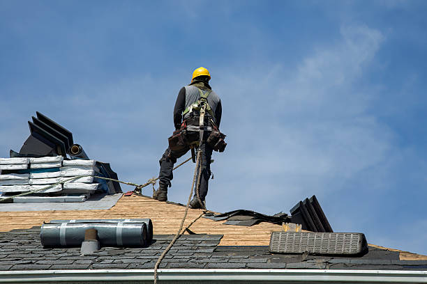Professional Gutter Installation technician working in East Homer, NY